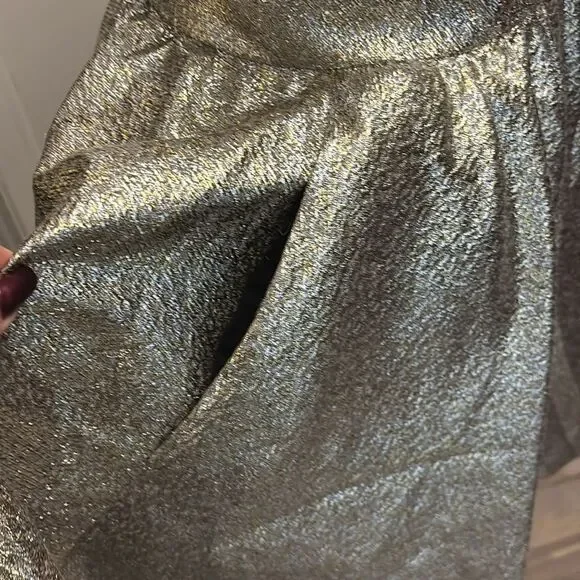 Alice+Olivia Gold Metallic Sleeveless Dress, US8 - Picture 8 of 13